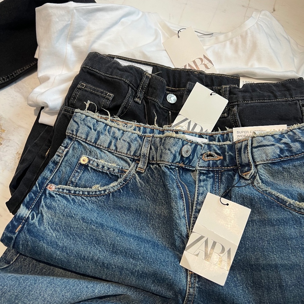 NEW Zara with labels Zara Girls T-shirt & jean bundle. 13-14 yrs.